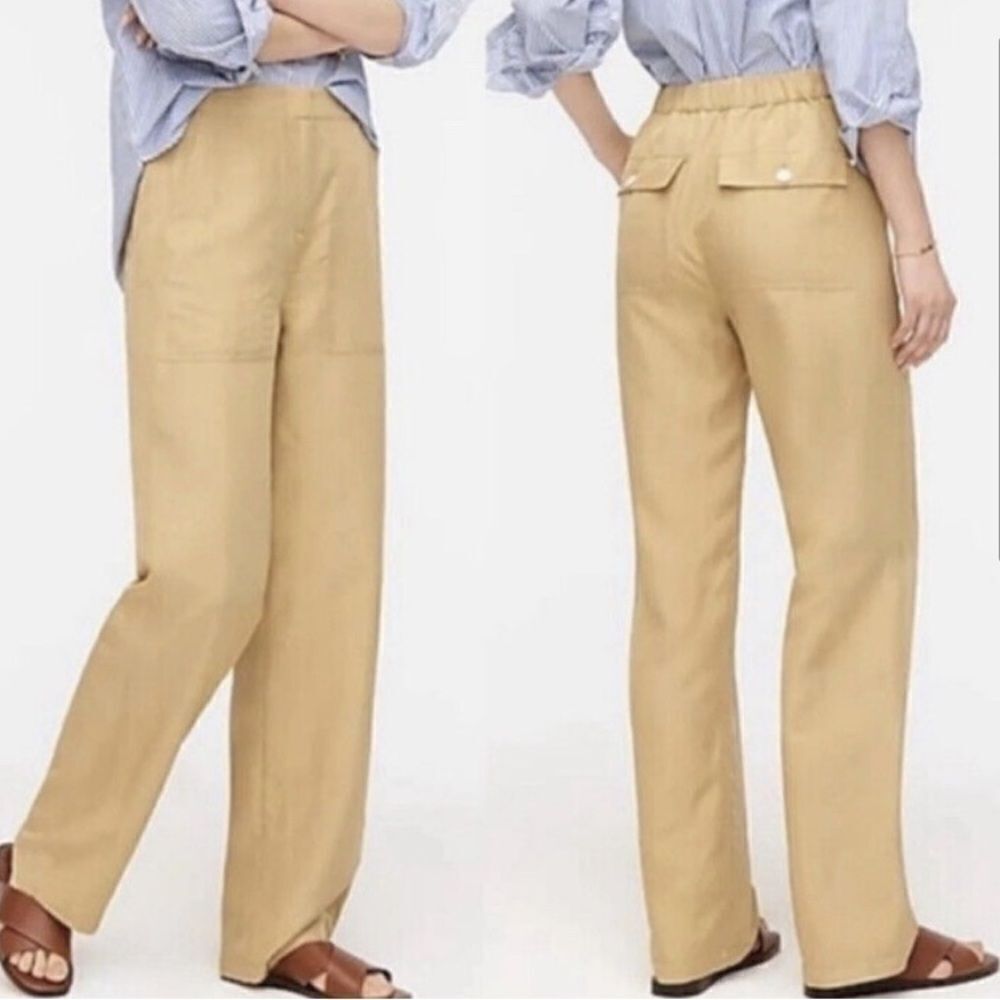 J. Crew Straight Leg Lounge Surplus Pocket Pant Tan 14 NEW DEFECT